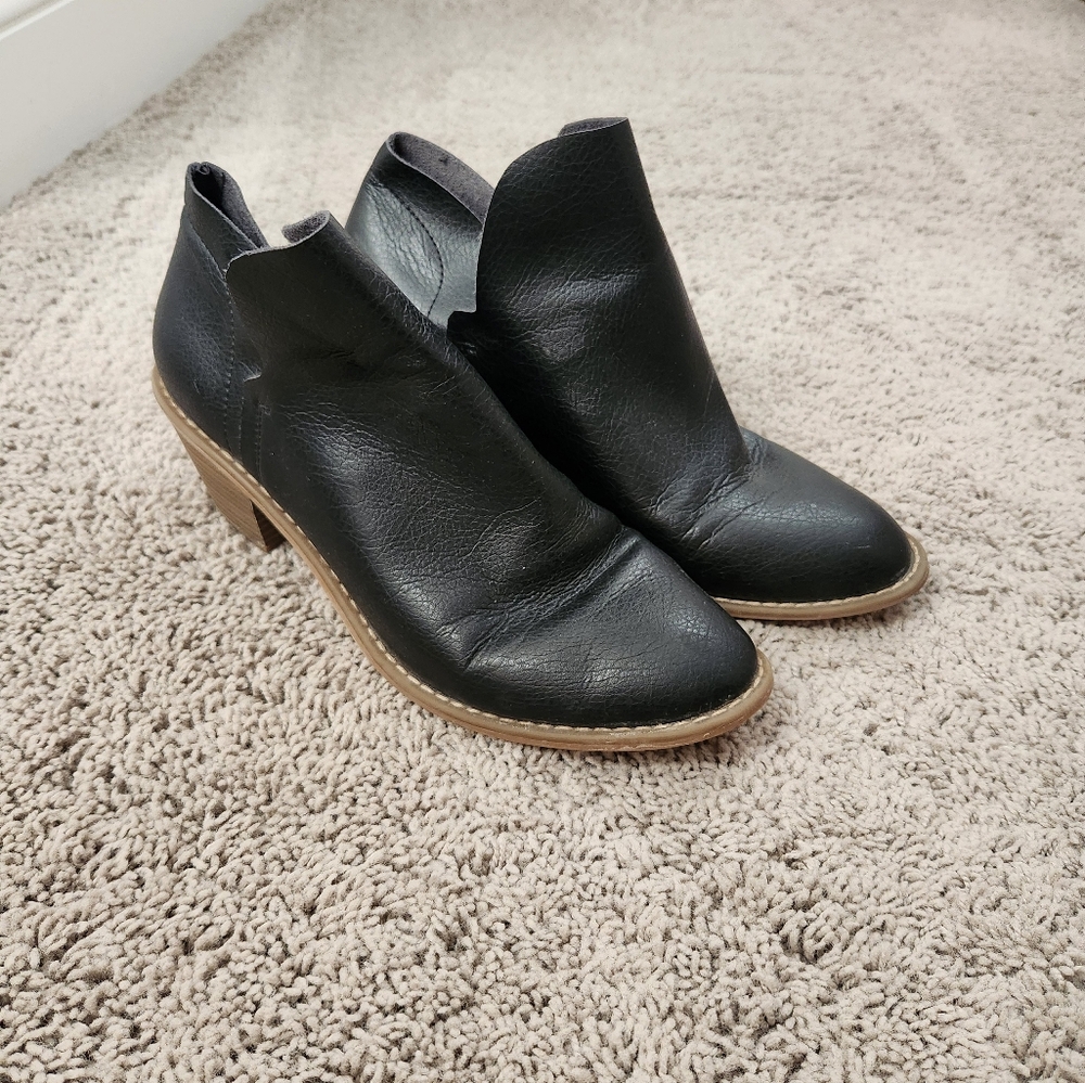 Black Leather Ankle Boots